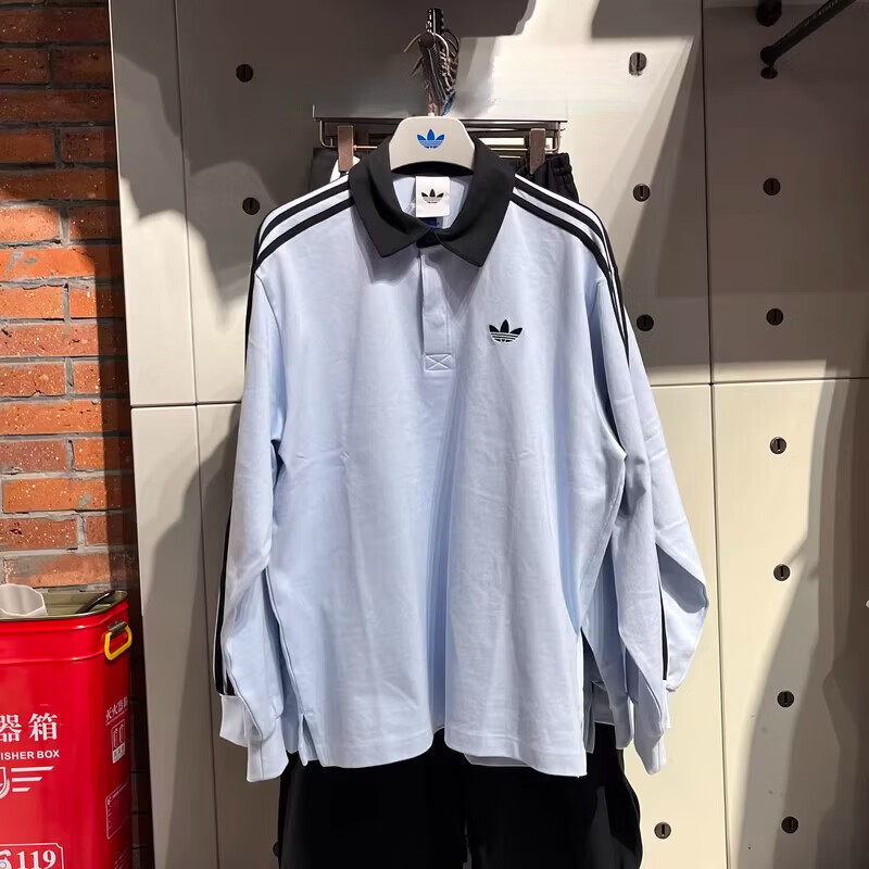 adidas阿迪达斯26春季新款男宽松休闲运动服POLO卫衣套头衫KE2445