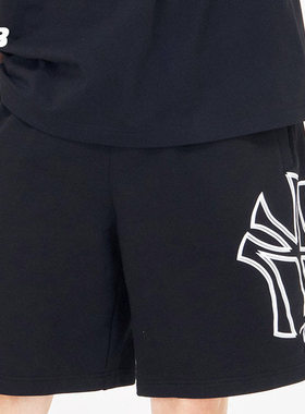 MLB短裤春夏男女同款NY大标镂空印花情侣透气运动五分裤3ASPB0243