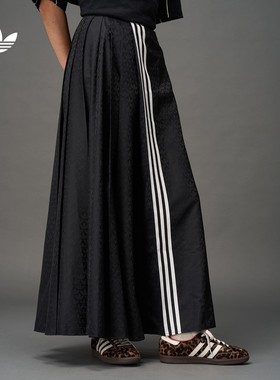 adidas阿迪达斯女子半身裙25秋新款喇叭状时尚宽松运动休闲KC5843