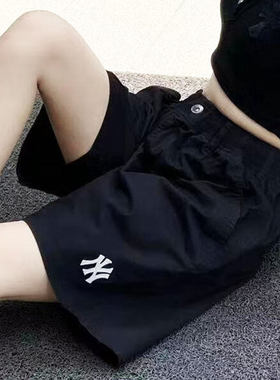 MLB短裤夏季男女同款NY小标学院风情侣休闲运动五分裤3ASPB0943