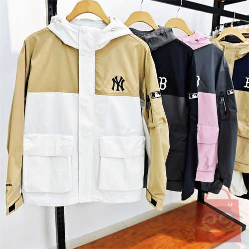 MLB冲锋衣男女同款连帽外套