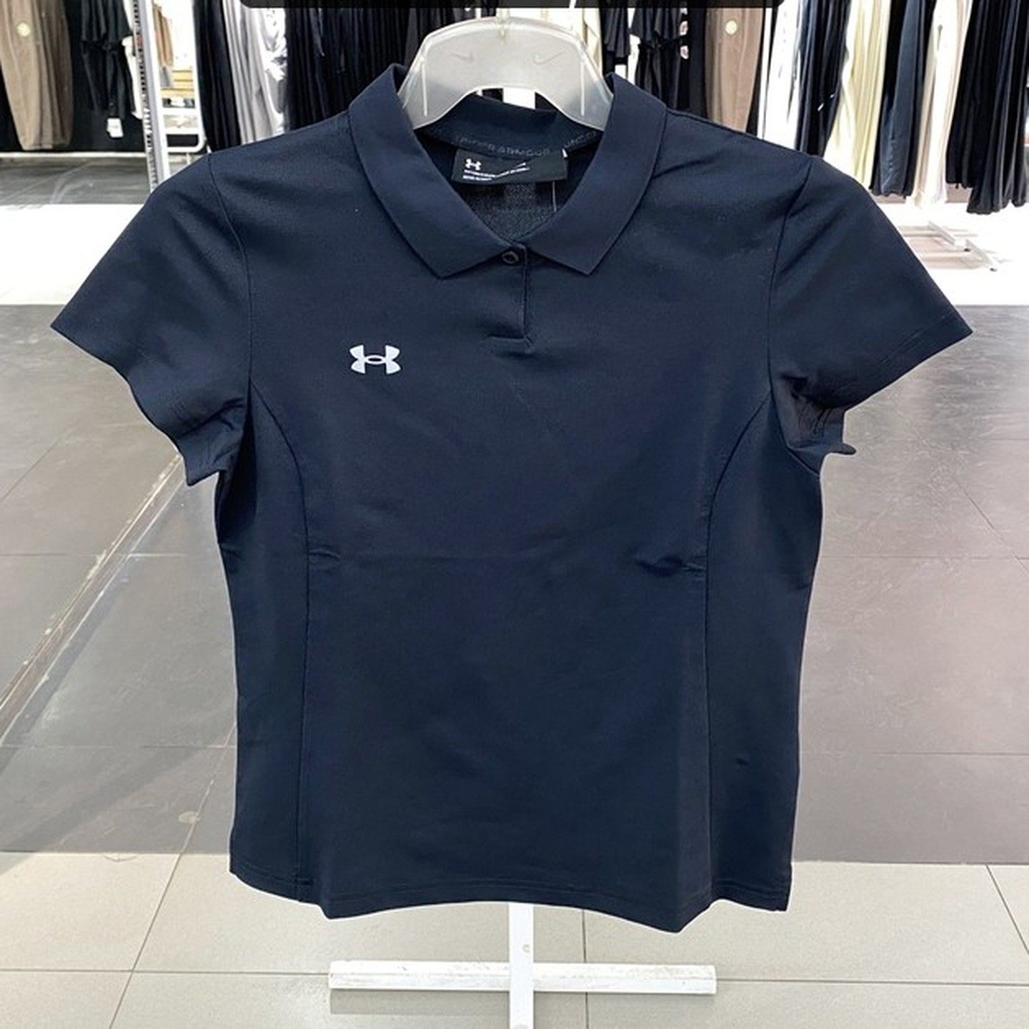 UA安德玛女子速干短袖T恤春夏透气印花健身运动POLO衫23500510