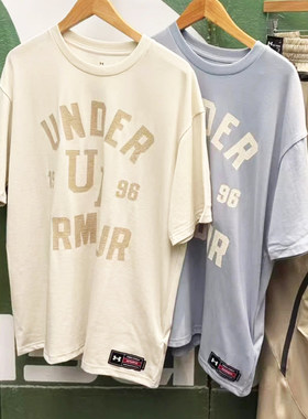 安德玛UA男子25夏新款Varsity高克重圆领休闲运动短袖T恤1390179
