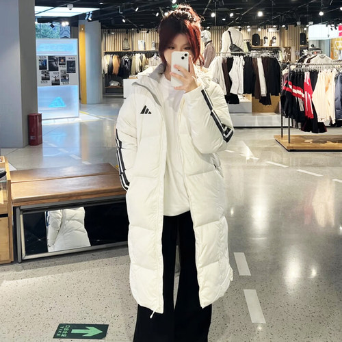阿迪达斯长款羽绒服运动羽绒外套