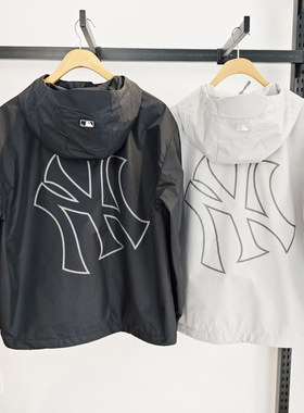 MLB冲锋衣男女25新款情侣NY大标GORE TEX防水连帽外套3AWJB9154