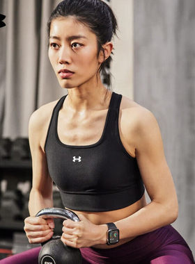安德玛UA 女子瑜伽文胸中强度防震健身交叉式训练运动内衣1377916