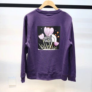 TheNorthFace北面25秋冬女士户外休闲针织透气印花圆领卫衣8F11