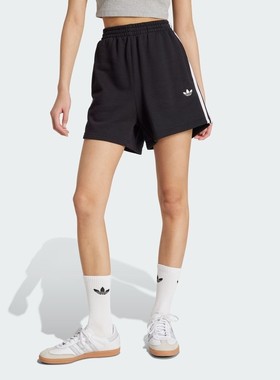 adidas阿迪达斯三叶草五分裤女子三条纹运动短裤JW5109/JW7399