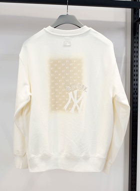MLB情侣卫衣26新款男女NY波普老花背标圆领运动套头衫3AMTM0861