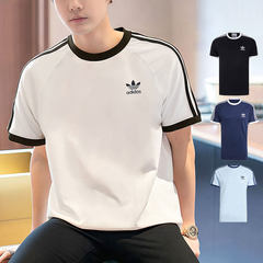 Adidas阿迪达斯短袖男女三叶草25新款情侣纯棉运动t恤KB2460 2459