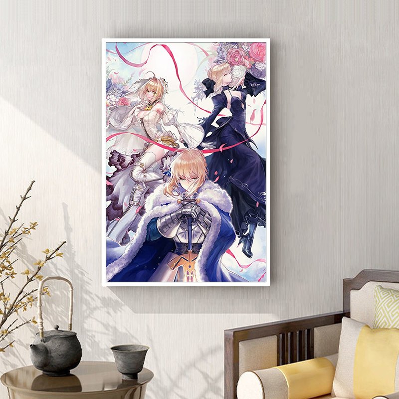 fate stay night动漫diy数字油画手工创意涂色画礼物送朋友装饰画
