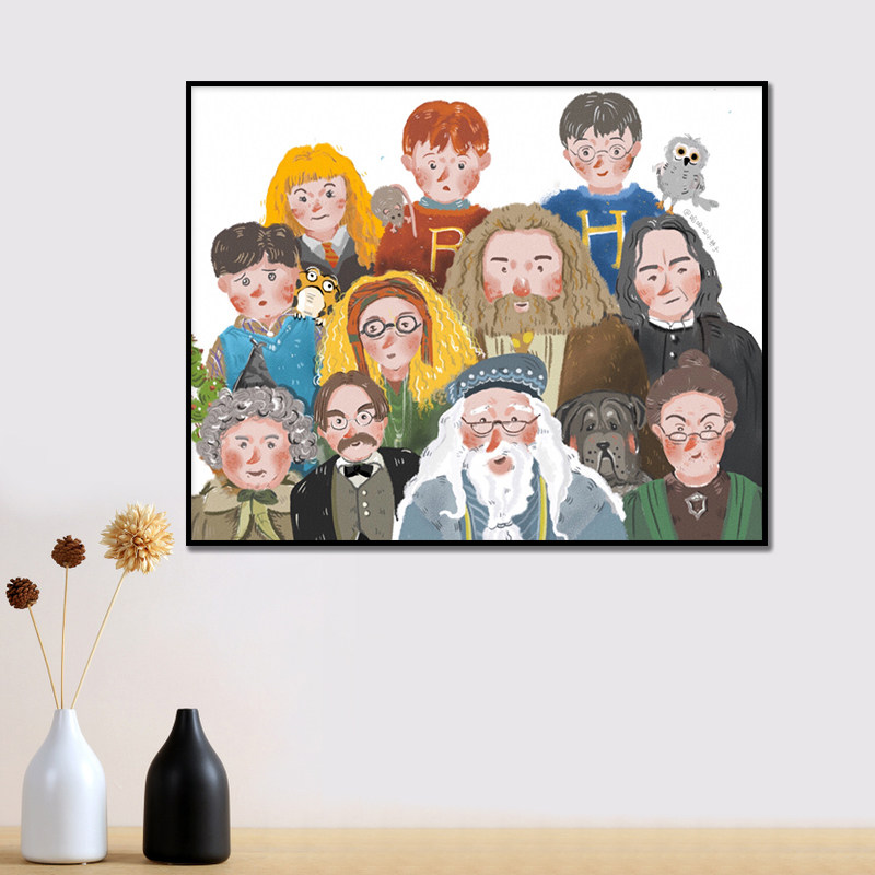 动漫版哈利波特人物全家福diy数字油画填色手工丙烯画 马尔福少爷