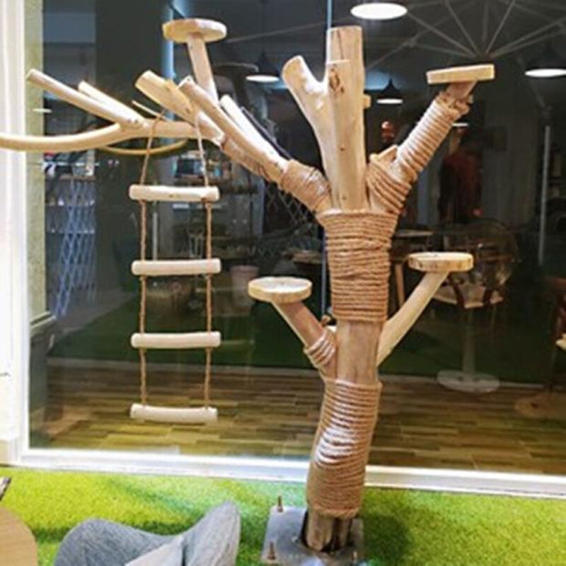 猫新款简约时尚假树套装爬架树枝仿真树商场餐厅猫咖装饰枯树包邮