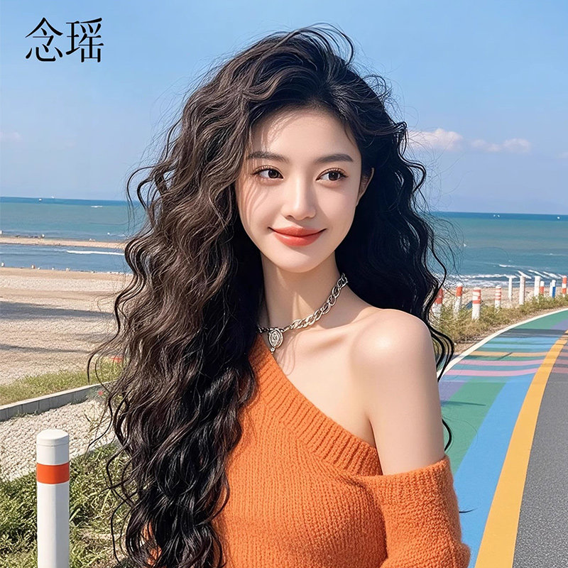 羊毛卷假发全头套女真人发丝薄款自然无痕轻薄透气免发网假发头套