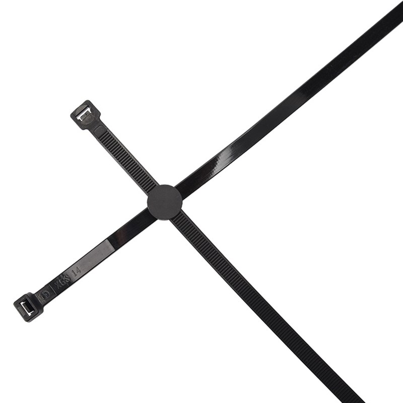 热销汽车电动车十字电缆水管双条两条合用带固定座尼龙扎带束线带