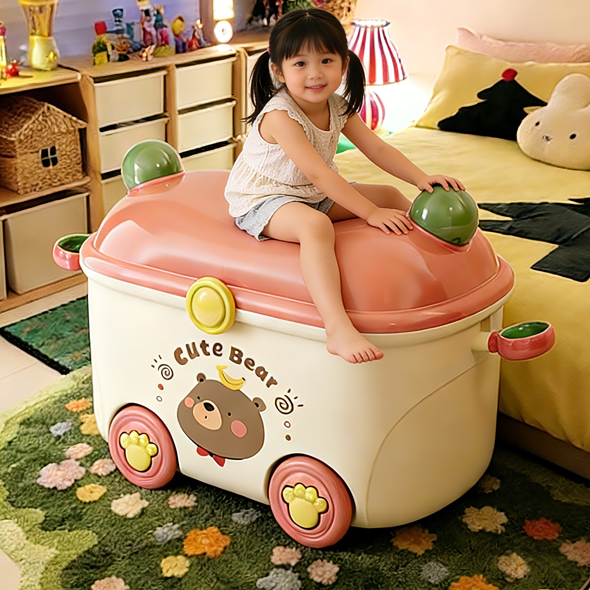 可爱儿童玩具收纳箱子家用整理箱宝宝衣服零食储物箱塑料收纳盒,收纳整理,收纳箱,淘宝优惠券,粉丝福利购,淘宝优惠卷