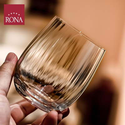 Rona洛娜进口棱镜波纹威士忌杯