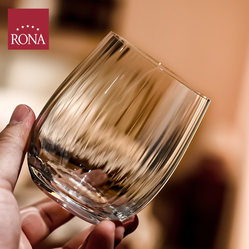 Rona洛娜进口棱镜波纹威士忌杯