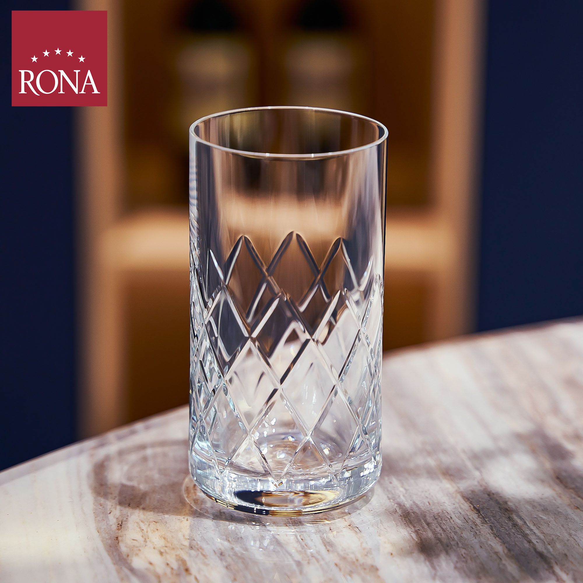 洛娜RONA进口手工车刻水晶玻璃水杯洋酒杯家用泡茶水杯套装果汁杯