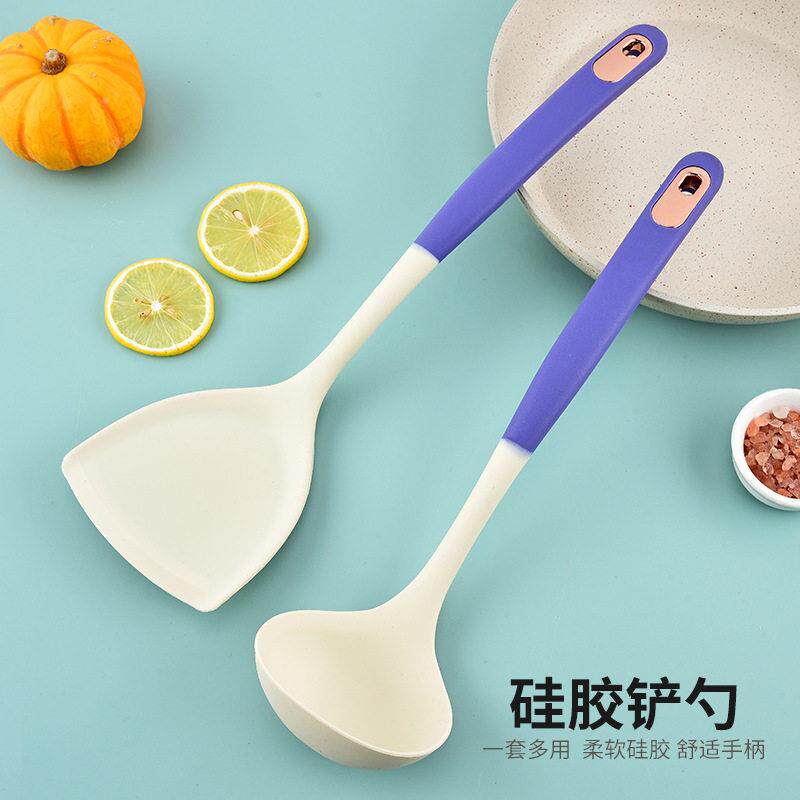 新款双色子不粘锅硅胶家用锅拼铲勺汤勺炒铲菜铲子耐温护锅铲