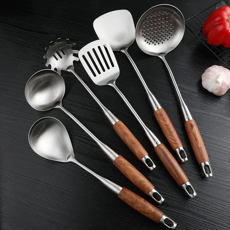厨具套装铲家用3厨0不锈617钢锅炒菜铲子汤勺子房炊具烹饪工具全4