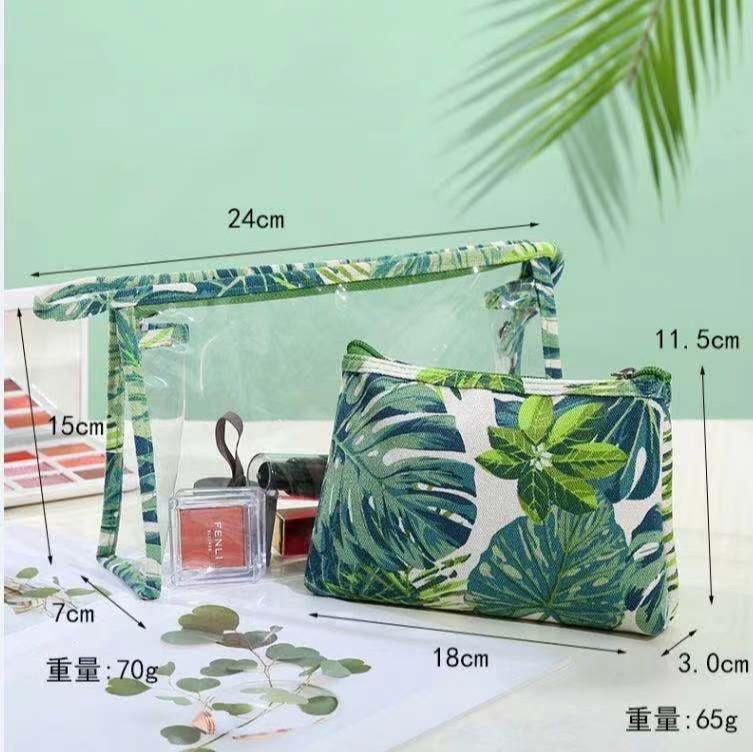 简约布艺化妆女红包包旅行帆网布收纳大容量防水便携印花洗漱包