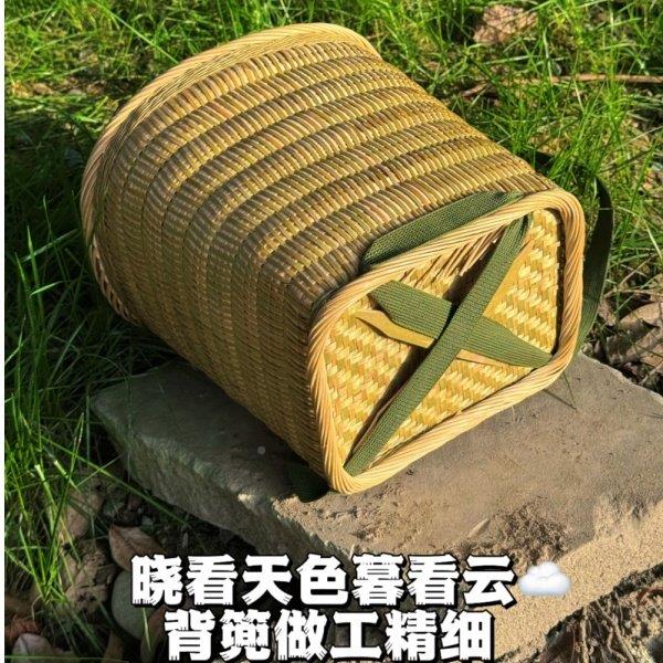 背精编竹篼编方筐纯手竹工收纳筐竹篾085背竹篮子竹编背篼背篓竹