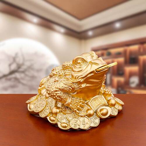 招财金摆件蝉蟾家居客办公厅室装金饰品店铺公司JF264金开业乔迁