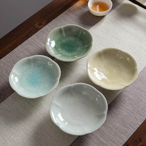 高瓷果盘中式订婚DSY糕点盘脚茶点盘复陶古零食干水果碟家用果点