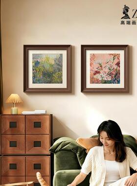 式中古风X2026031装画客厅氛围布置高级感法艺术挂画绿色花卉饰玄