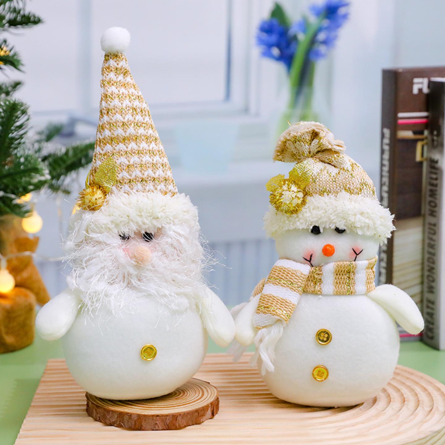 圣诞雪人桌面摆件老人卡通玩偶