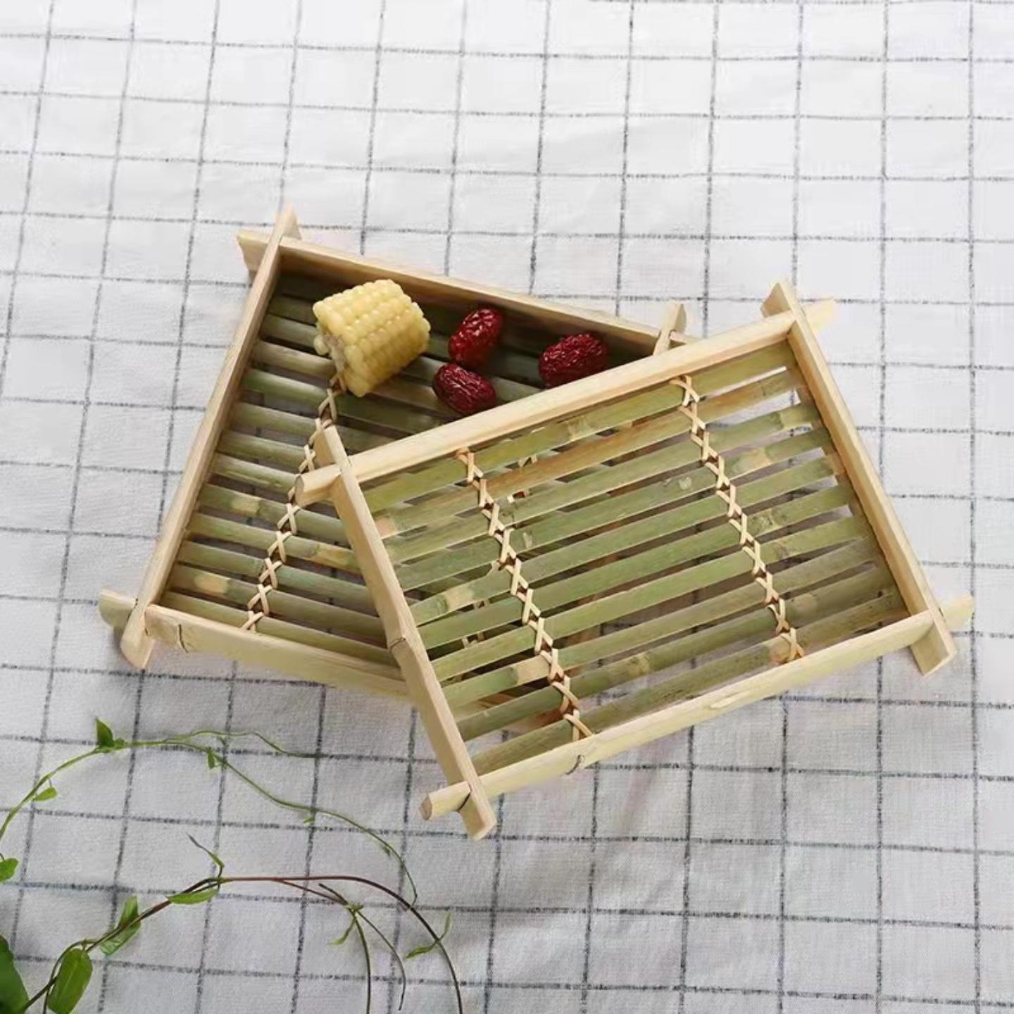 竹托盘日式托盘竹篮果盘寿司盘