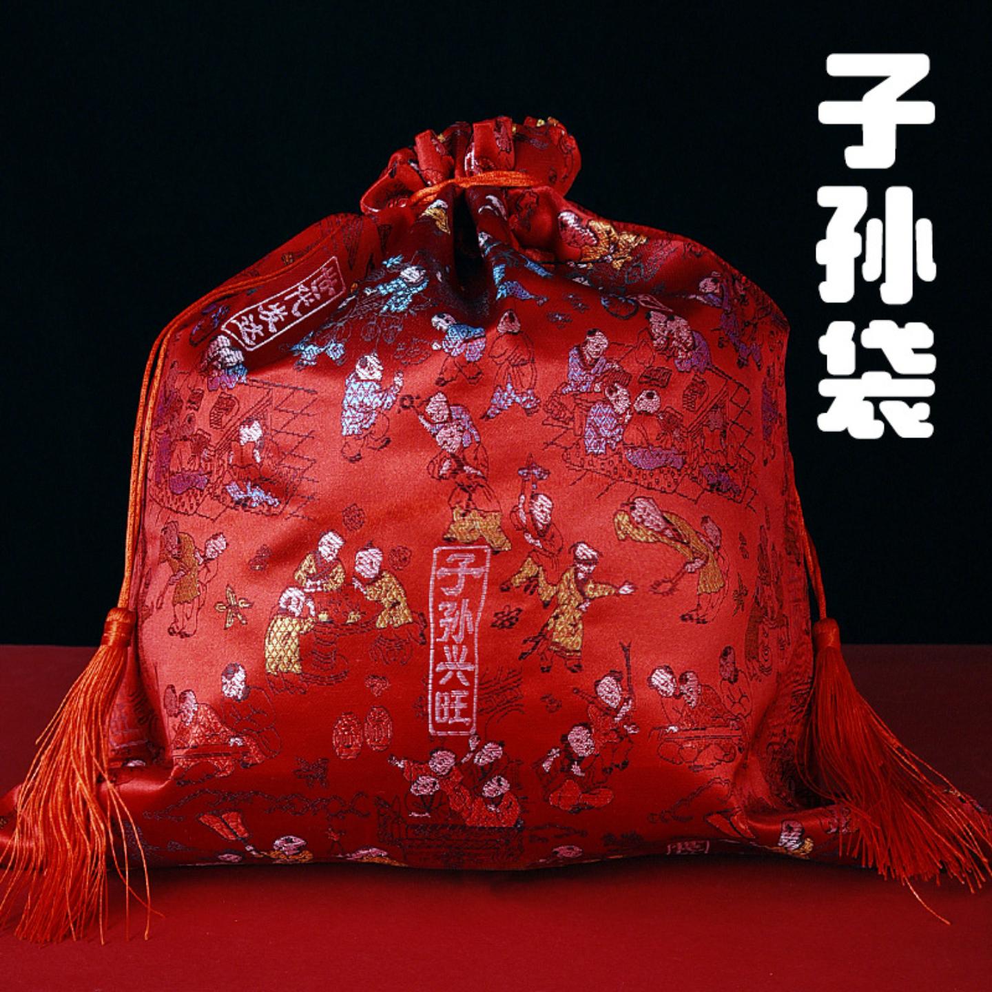 结婚陪嫁子孙袋百子图子孙兴旺图片