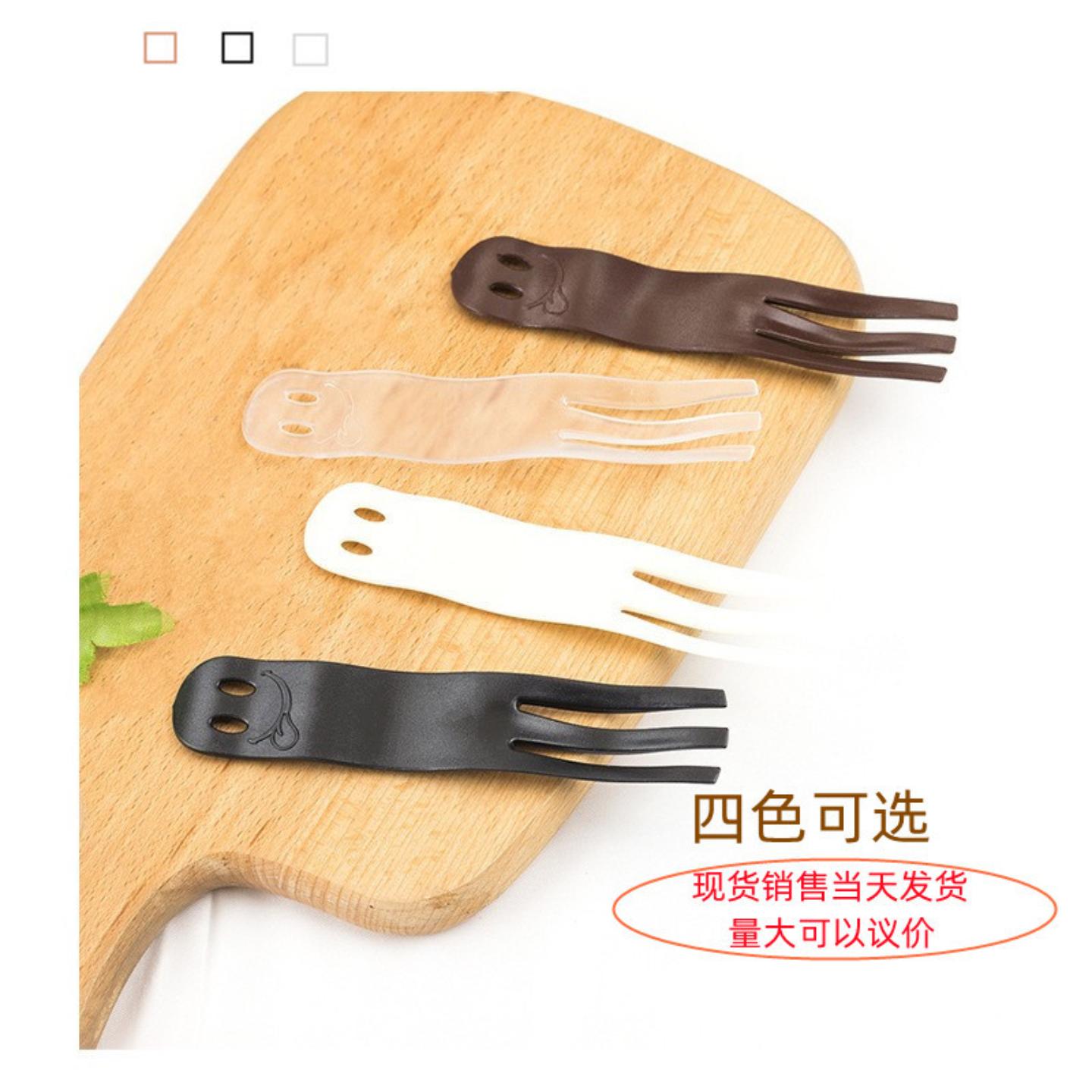 一次性蛋糕叉散装磨砂款笑脸三齿