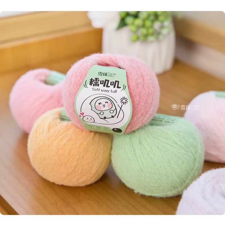雪球diy手工编织糯叽叽织围巾帽子手套钩针棒针毛绒线玩偶毛线团