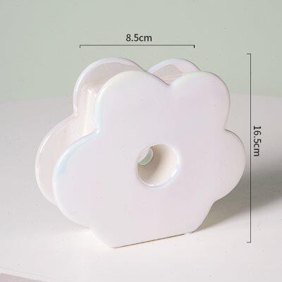 高级感高档简约银色花瓶陶瓷客厅玄关餐桌酒店插花花器装饰品摆u.