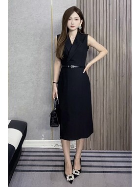 君君2026小个子定制名媛高端女神端庄大气收腰开叉连衣裙XF250605