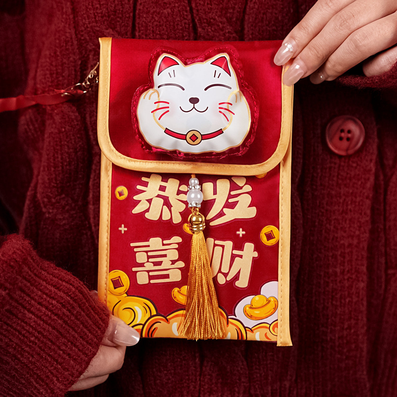2026马年新年创意布艺红包烫画斜挎包高档中国风压岁包利是封钱袋,节庆用品/礼品,创意零钱包,淘宝优惠券,粉丝福利购,淘宝优惠卷