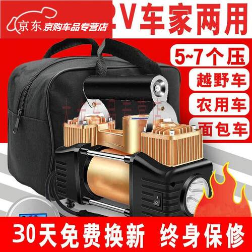 火木家车载充气泵220V12V车用家用双缸高压打气泵汽车电动车游泳