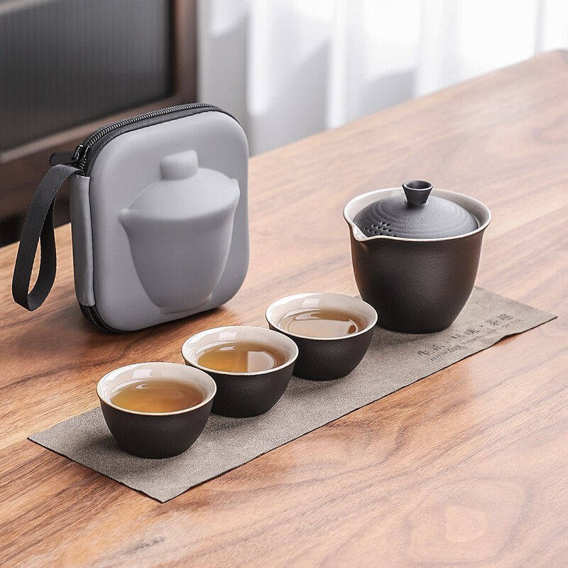 豪峰经典整套旅行茶具套装家用功夫茶具套装便利携带一壶三杯陶瓷