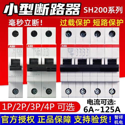 小型断路器SH201 1P空气开关2P3P4P家用空开C16A20A32A63A100A