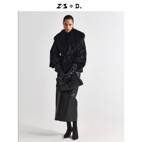 ZEUSELEN 夜阑赋·收腰灯笼袖短鹅绒服162A392Z