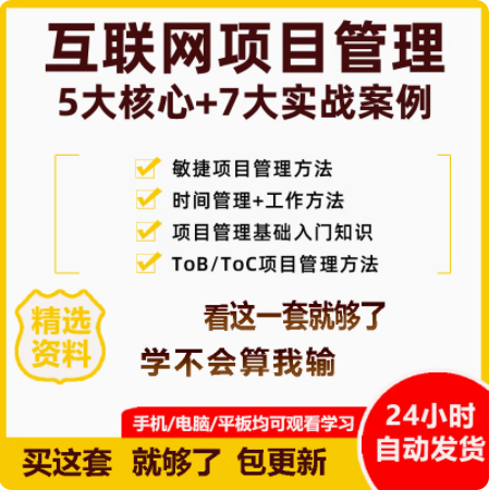 互联网项目管理实战视频教程项目进度计划表产品经理PMP管理课程-封面