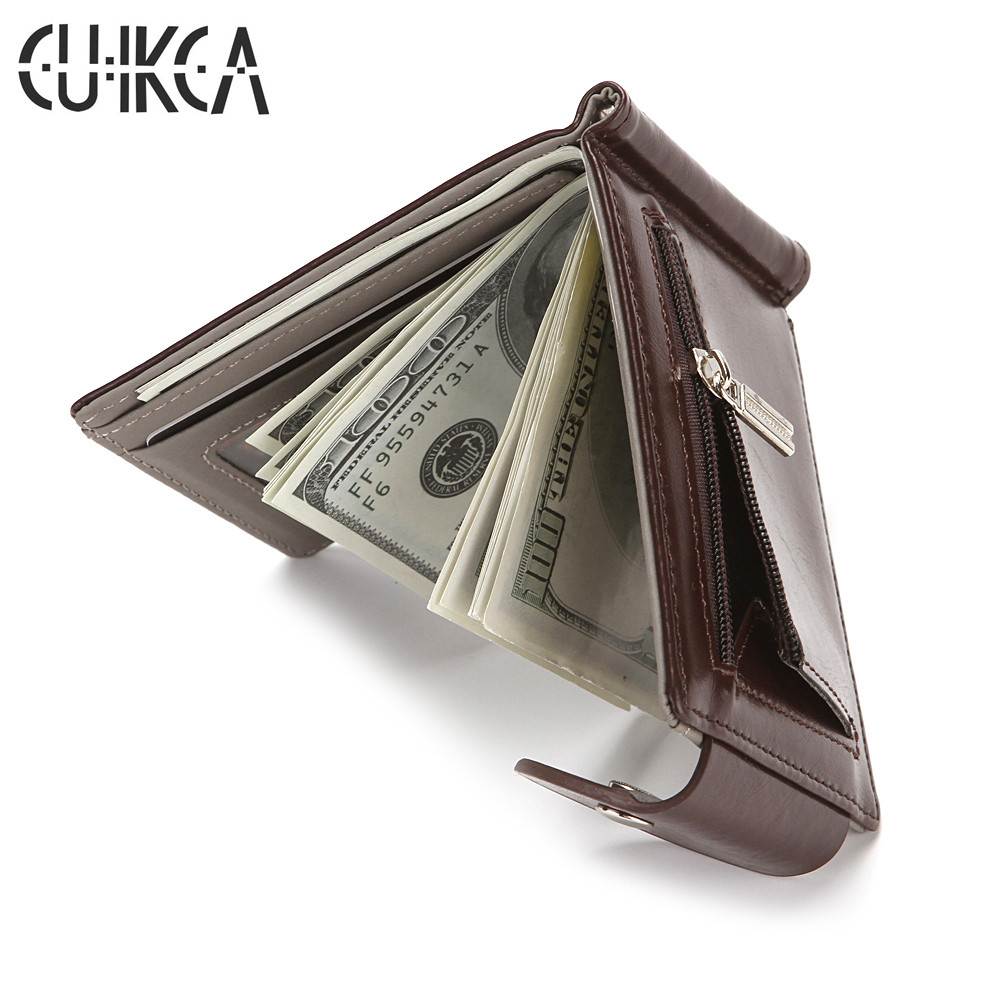 Slim Leather Wallet Coin Bag Money Clip Card Cases