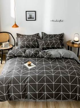 4pc bedsheet set flat sheet student bed cover single/double