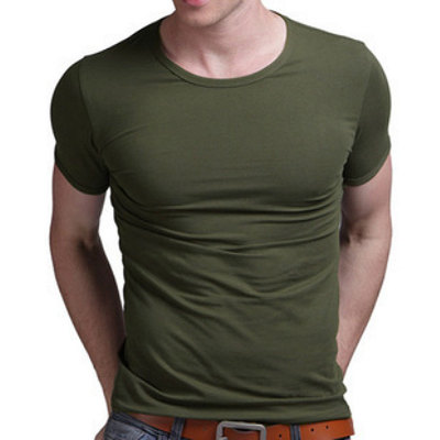 2023年男士嘻哈圆领95%棉纯色短袖T恤 Men Casual Cotton t shirt