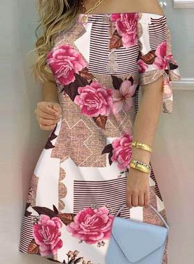 Offe ShoulderMini Drss Woenm Fashion Summer S80116exy Dr ess