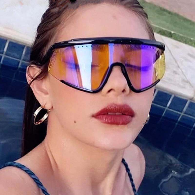 欧美新款运动太阳镜大框炫彩膜骑行滑雪镜硅胶腿护目镜sunglasses