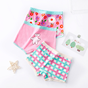 大童儿童宝宝女宝婴儿纯棉平角四角短裤 薄款 不夹pp 夏季 女童内裤