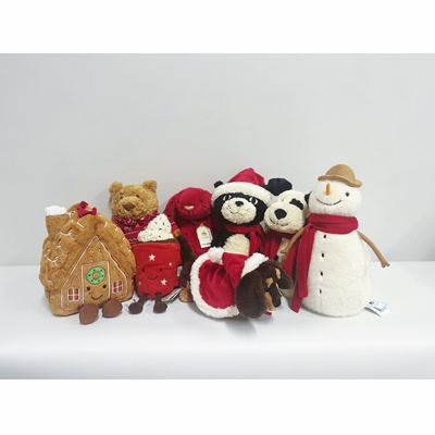 英国JELLYCAT圣诞姜饼屋冬日小狗杰西雪人暖冬奥托腊肠犬巴塞罗熊